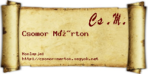Csomor Márton névjegykártya