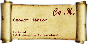 Csomor Márton névjegykártya