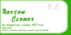 marton csomor business card